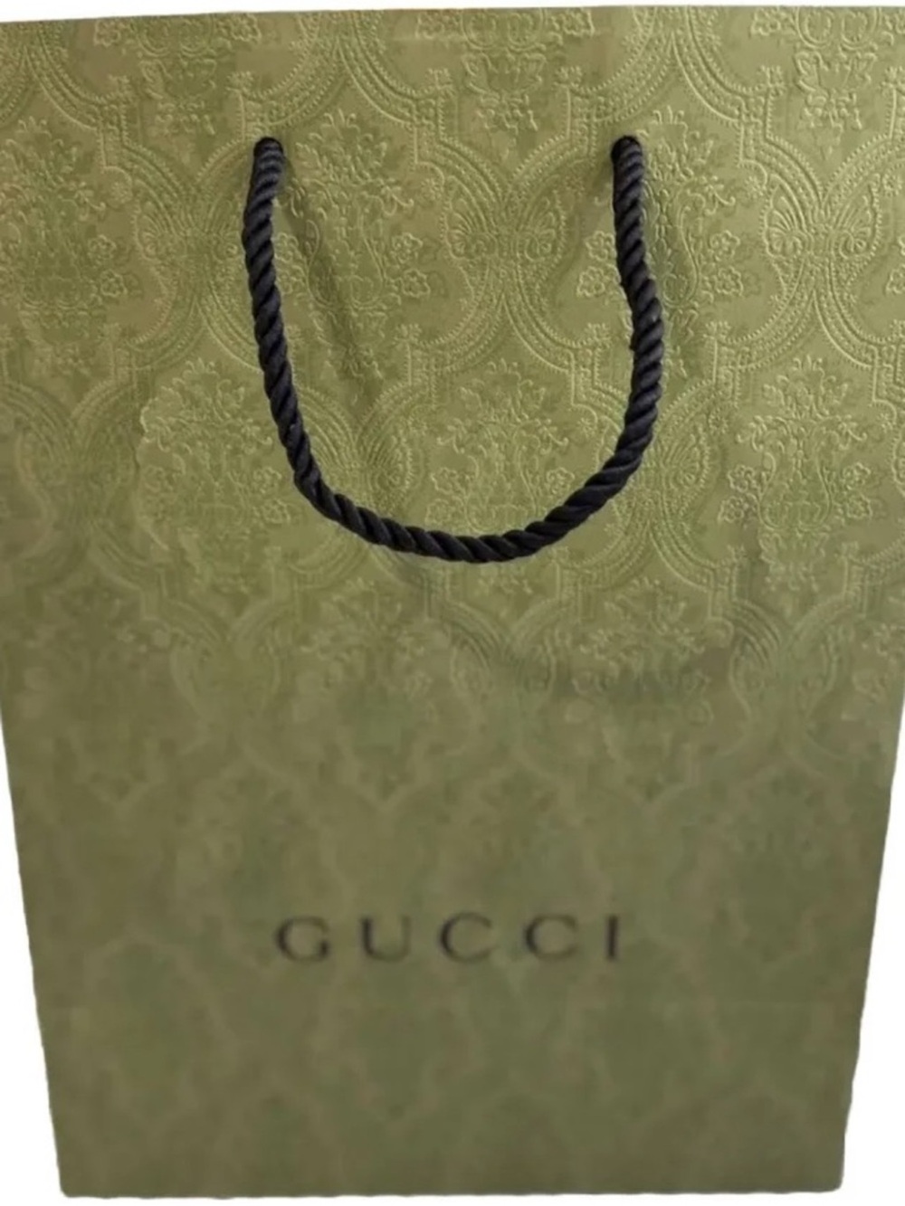 Gucci Olive Green Shopping Bag with Black Rope Handles. - Picture 2 of 5